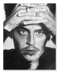 Original BEST PAINTING Johnny Depp Original Acrylic COLLECTION MOVIE 20.5×24.5cm