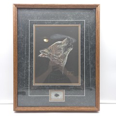 Rare 1991 Dave Bartholet Wolf Framed Signed & Numbered Print 172/400 18×22