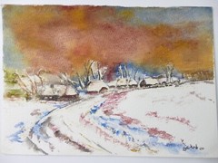 Ingeborg Jakob Wilhelmshaven Watercolour Hand Signed Dated 13×18.5cm To-5026