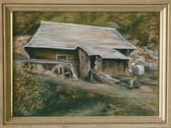 Original Oil Painting – Starý mlyn (The Old Mill) by Rorína Lehotská-Bollová