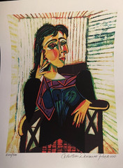 1930s Pablo Picasso Portrait of Dora Maar His Muse Bold & Colorful #120/500