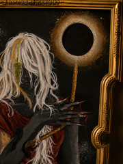 Original Acrylic Painting on Canvas, Gothic Dark Fantasy Woman Art.