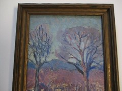 SMALL GEM SIGNED MW ANTIQUE AMERICAN IMPRESSIONIST PAINTING LANDSCAPE 1910’S OLD