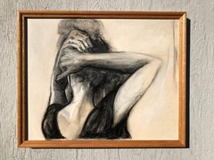 MY DANCE PARTNER–an Original Painting: Pen, Ink, Watercolor. Well Framed, MINT.