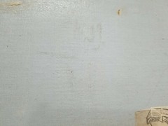 Vintage Texas Painting oil on canvas panel artist Unknown no info in painting!?