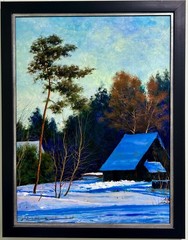 Original Oil Painting Landscape on Canvas Wall Art, Signed, 21 x27 inch