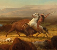 The Last of the Buffalo Oil painting Wall art Giclee Printed on canvas P2281