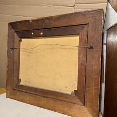 Erik Lönsjö Swedish Oil/canvas Landscape Painting On Carved Frame Needs Cleaning