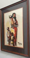 SHMUEL TEPLER (1918-1998) POLAND ,OIL ON PAPER/CARDBOARD