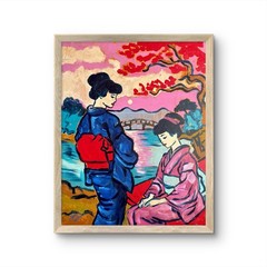 @FearlessPaints Japanese Geisha Kimono 16×20 Canvas Fine Art Original Painting