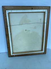 Vintage Large Original Sea Captain Oil Painting Pipe Scope Wheel by Kim Benson