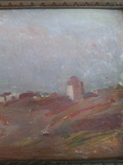 Antique Oil Painting Impressionist Landscape Signed Framed Miniature On Panel