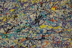 Jackson Pollock Style Giant Canvas Painting 84”X62” (7 Foot) Abstract Modern XL