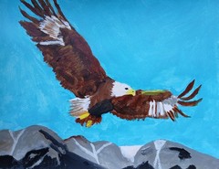 ABSTRACT/EXPRESSIONISM Soaring Eagle 11×14 Modern Street ART Colorful Painting