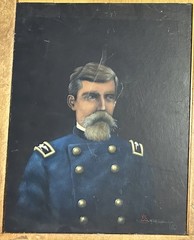 MARIO RABAGO ACRYLIC PAINTING NEZ PERCE INDIAN WARS US ARMY COLONEL JOHN GIBBON