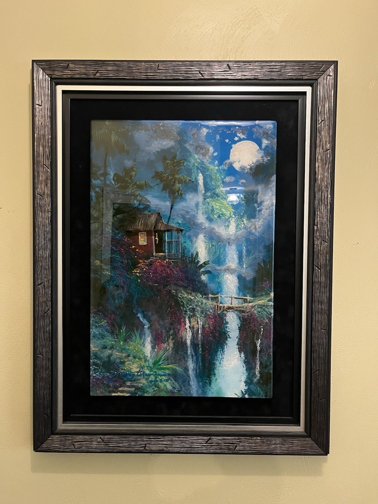 James Coleman Original “Rhythms In Blue” Oil painting On Metal