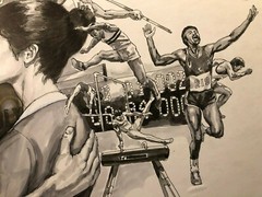 Rare Original Published TV Movie Illustration Art Painting 1980 Moscow Olympics