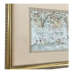 Beth Eidelberg Watercolor Painting SIGNED „Shadowed Walk“ Professionally Framed