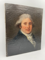 18th Century Oil on Canvas – Portrait of a Nobleman with a Powdered Wig