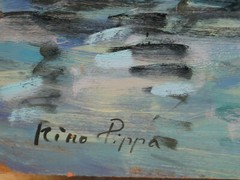 Nino Pippa Artist Painting Italy Venice S G Maggiore Seago Interest 24″X36″ COA
