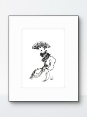 Original Abstract Expressionism 9×12 Elegant Woman Handmade Signed Fine Art 21