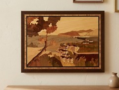 Intarsia Landscape Scene Wood Inlay Wall Art Decor Wooden Picture Sorrento Italy