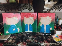 Original Hand-Painted Yakuza Baddie Hello Kitty #1 pochacco my melody Painting