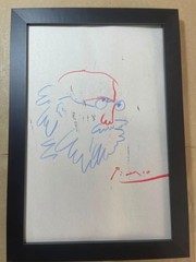 PABLO PICASSO drawing framed on sealed and signed wood