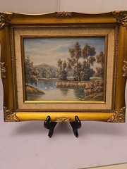 Vintage P. Wilson Oil Painting On Board Framed