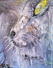 Cat Closeup Modern Expressionist Original Abstract Canvas 11×14 Painting