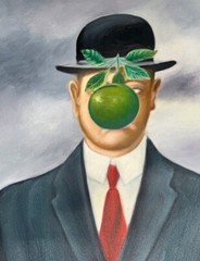 Rene Magritte „Son of Man“ Painting Study Original Oil On Canvas Unframed Large