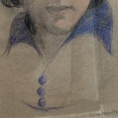 Ruth Newton Swain Original Pastel Portrait Painting Signed CA Modernist 1930s
