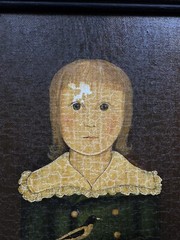 Vintage 1989 Original Oil on Canvas Mary Beth Baxter Little Boy Holding Bird