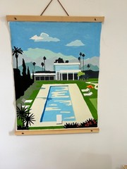 „Modern Pool“ in Acrylic – 16″ x 20″-Wood & leather frame