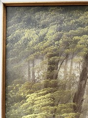 Vintage Mountain Forest Large Landscape Oil Painting Green & Brown Signed+Framed