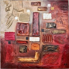 Original Old Russian Abstract Composition, Oil Painting, Signed, 60.0×60.0 cm