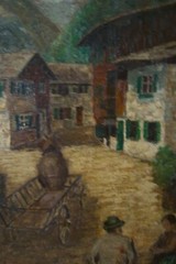 Expressionst Um 1930 Dorfleben Dolomiten Sehr Interessant Antik Alpen Jäger