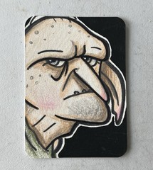 ACEO original art “Kreacher” Signed Shara Braithwaite Harry Potter hogwarts