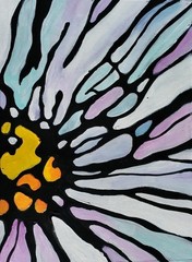 Original painting on paper, DAISY, signed, 10.5″x8.5″