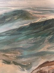 Mae Barbee Bruening, Texan (1908-1994) Oil Painting Laguna Beach CA Coastline