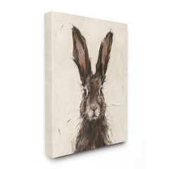 „Brown European Rabbit Hare Portrait Painting“ by Ethan Harper Unframed Animal C
