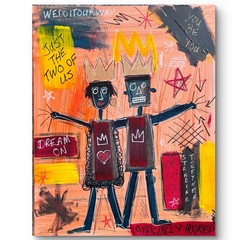 Original 16×20 Couple Just Married Abstract Mixed Media Neo Expressionism Canvas