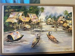 Monsoon Time Thailand Oil Painting NEWLY FRAMED 30 X 20
