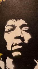 Angeboten wird ein Bild von Jimmy Hendrix, (stencil art) hergestellt worden ist