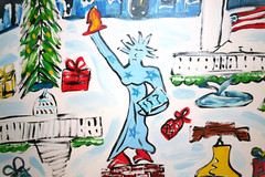 AMERICAN CHRISTMAS LIBERTY WHITE HOUSE Jr CHARLIE FAST OUTSIDER FOLK POP ART USA