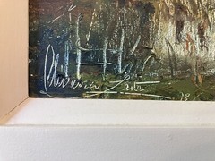 Oliveira Leite Sky & Landscape Brazilian Impressionist Framed Oil Painting 1978