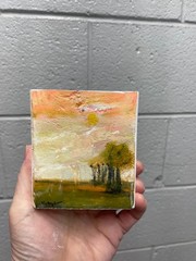 Expressionist Golden Hour Trees Mini Art Block Original Hand-Painted