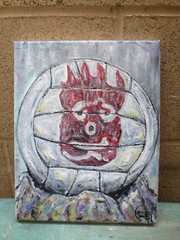 CAST AWAY WILSON volleyball NEW art original canvas oil painting signed Crowell
