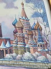 (3) RARE Kremlin/St. Basil’s Cathedral RUSSIA Watercolor ORIGINAL SIGNED Framed