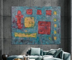 Mark Little original￼ canvas￼￼￼ Painting 81” X 62” XL (6ft. 9in)Abstract modern